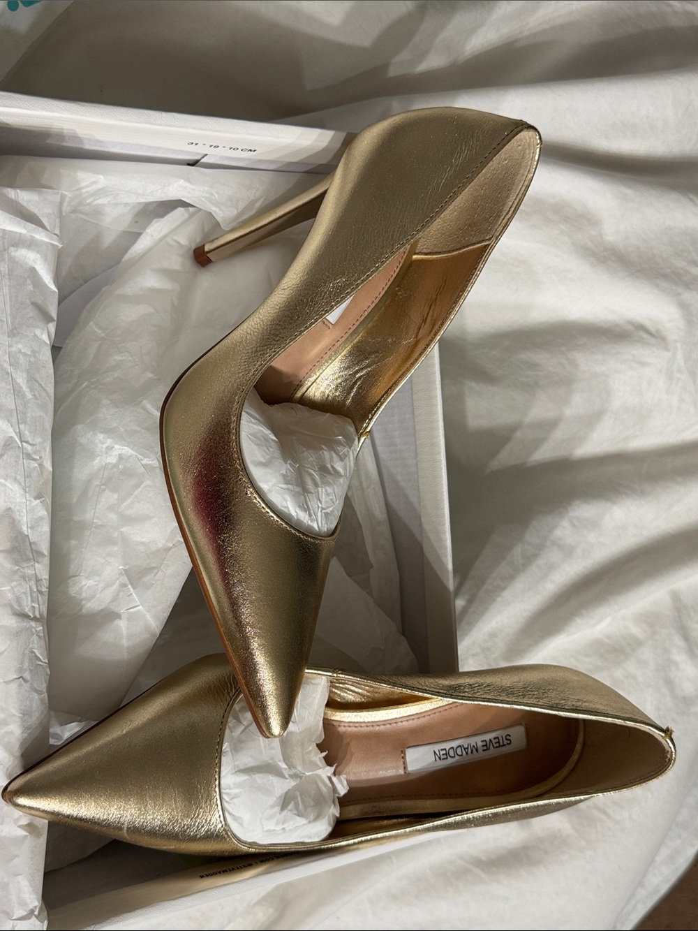 Steve Madden Gold Metallic Pointed-Toe Stiletto Pumps - Picture 6 of 6